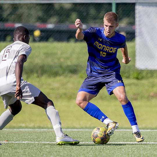 Luca playing for Monroe College
